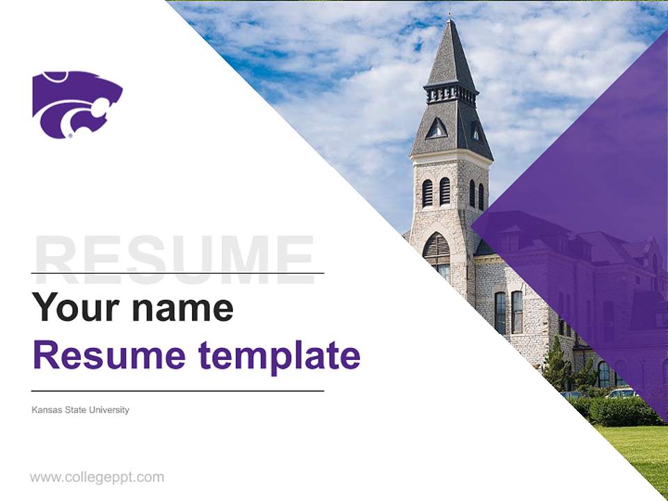 Kansas State University Resume PPT Template4:3 ratio PPT effect preview image5