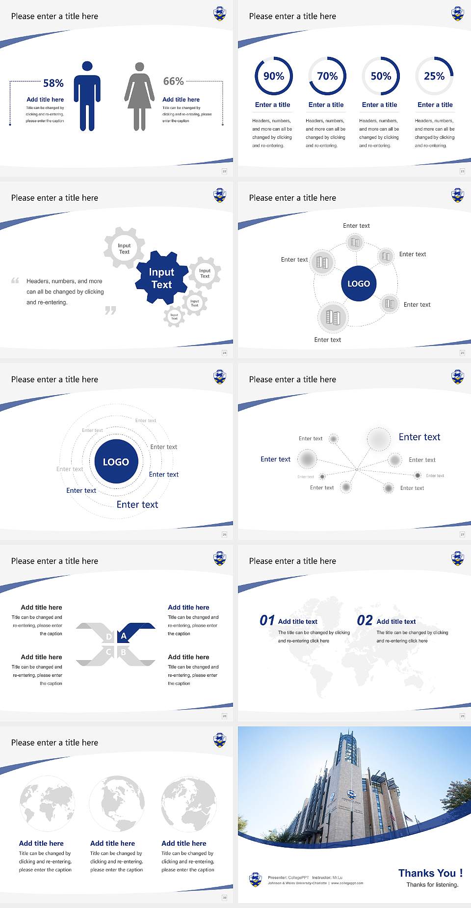 Johnson & Wales University-Charlotte Course/Courseware Creation PPT Template4:3 ratio PPT effect preview image4