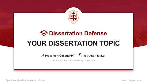 John Paul the Great Catholic University Graduation Thesis Defense PPT Template