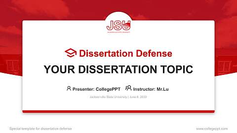 Jacksonville State University Graduation Thesis Defense PPT Template