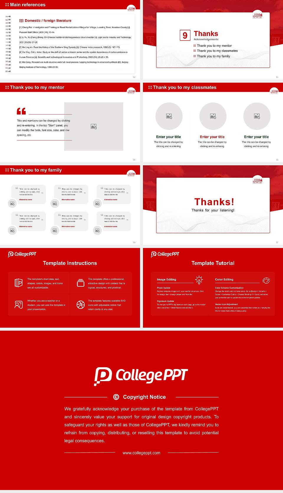 Jacksonville State University Graduation Thesis Defense PPT Template16:9 ratio PPT effect preview image7