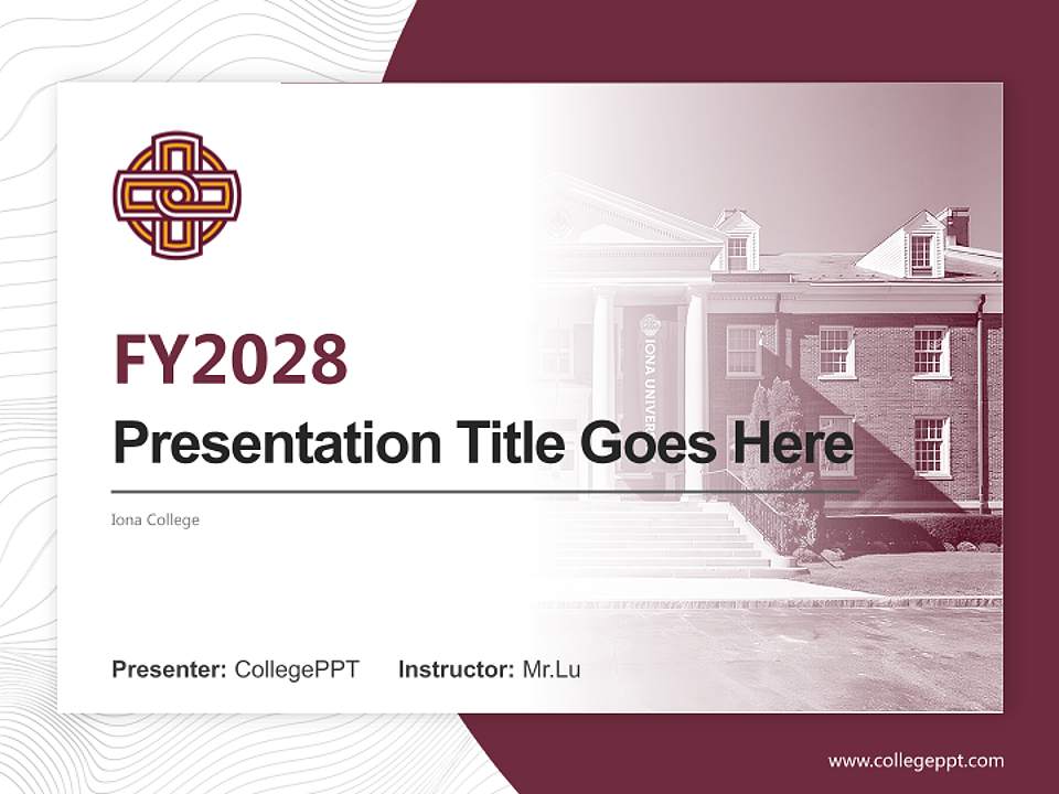 Iona College Academic Presentation/Research Findings Report PPT Template4:3 ratio PPT effect preview image5