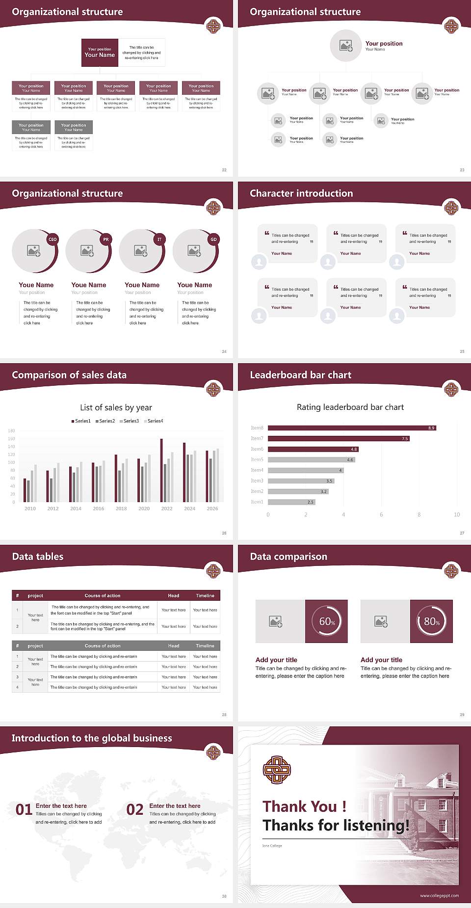 Iona College Academic Presentation/Research Findings Report PPT Template4:3 ratio PPT effect preview image4