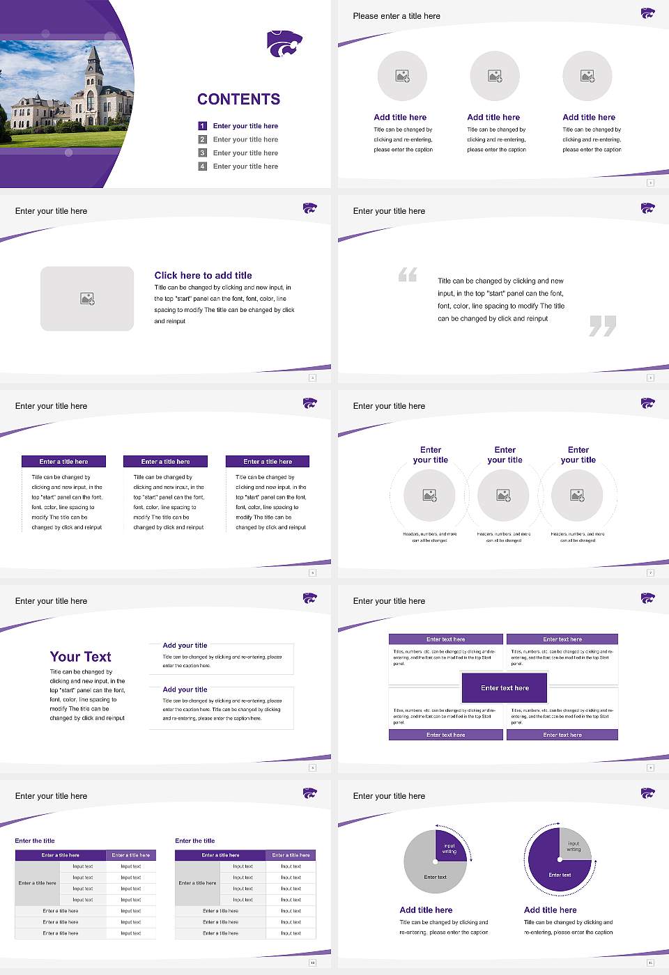 Kansas State University Course/Courseware Creation PPT Template16:9 ratio PPT effect preview image2