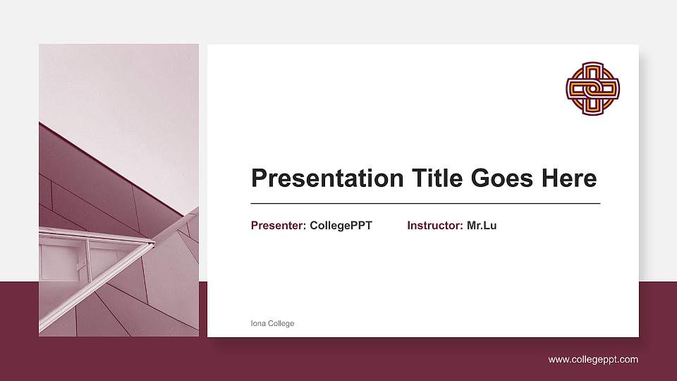 Iona College General Purpose PPT Template16:9 ratio PPT effect preview image
