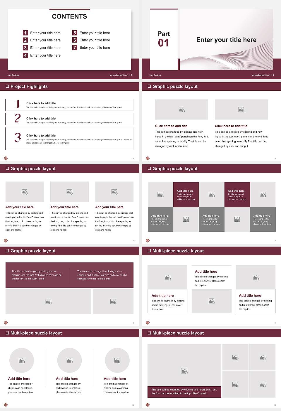 Iona College General Purpose PPT Template16:9 ratio PPT effect preview image2