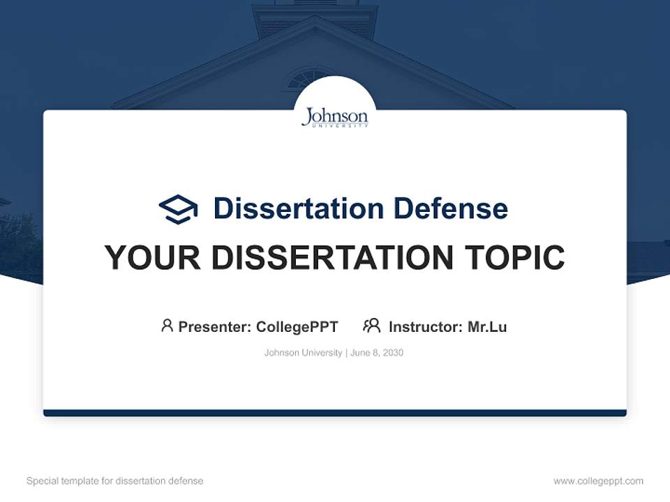 Johnson University Graduation Thesis Defense PPT Template4:3 ratio PPT effect preview image7