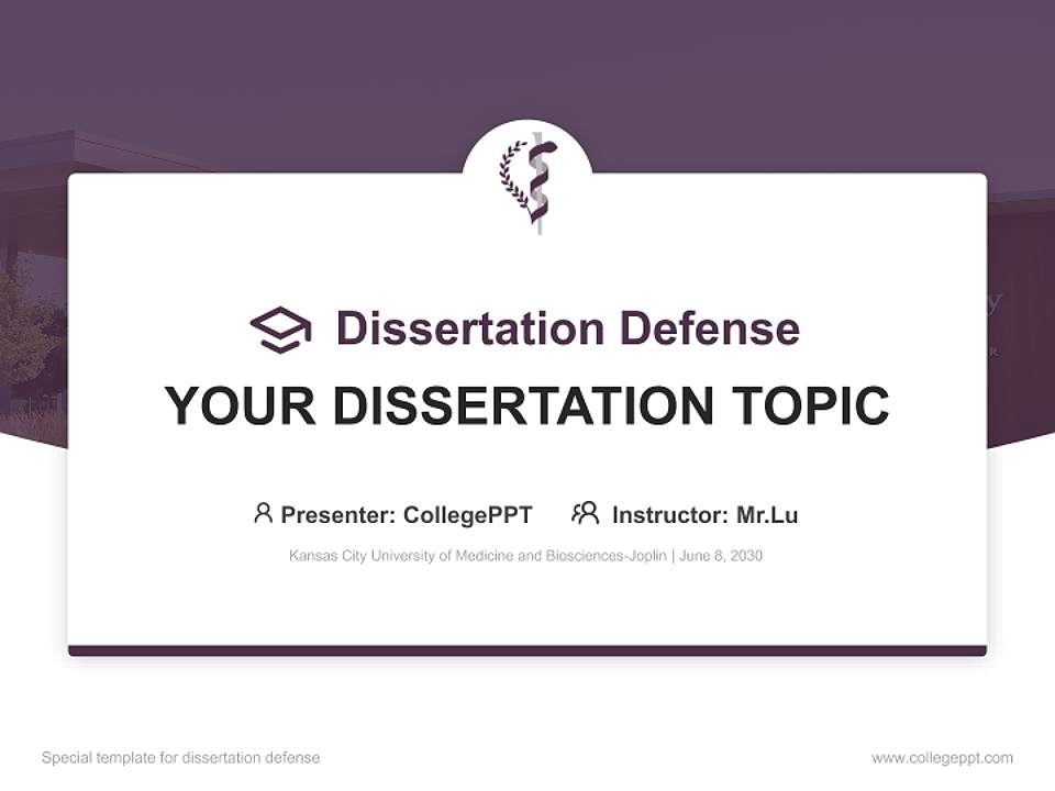 Kansas City University of Medicine and Biosciences-Joplin Graduation Thesis Defense PPT Template4:3 ratio PPT effect preview image7