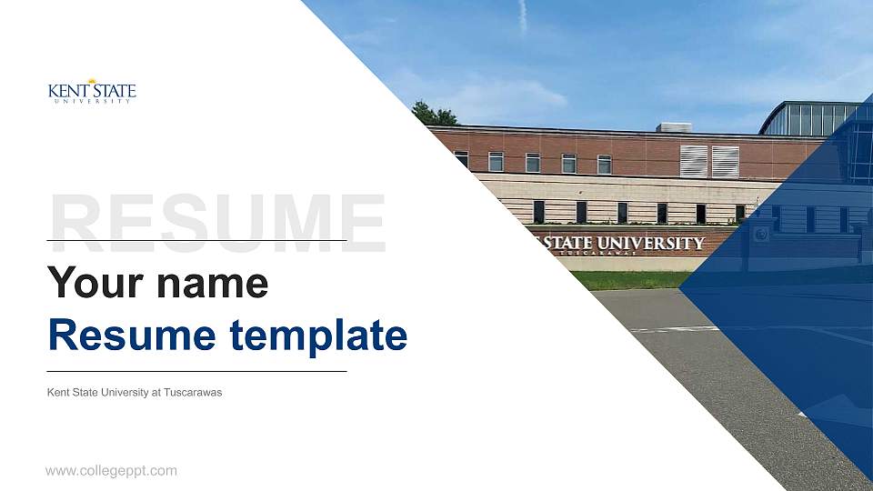 Kent State University at Tuscarawas Resume PPT Template16:9 ratio PPT effect preview image