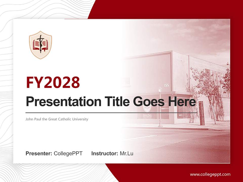 John Paul the Great Catholic University Academic Presentation/Research Findings Report PPT Template4:3 ratio PPT effect preview image5