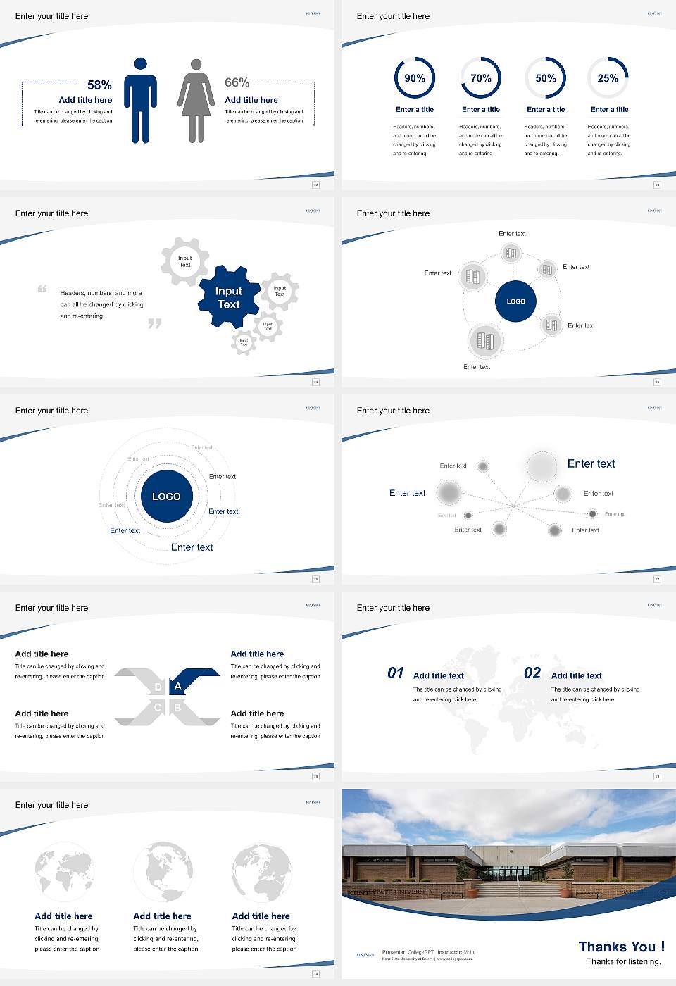 Kent State University at Salem Course/Courseware Creation PPT Template16:9 ratio PPT effect preview image4