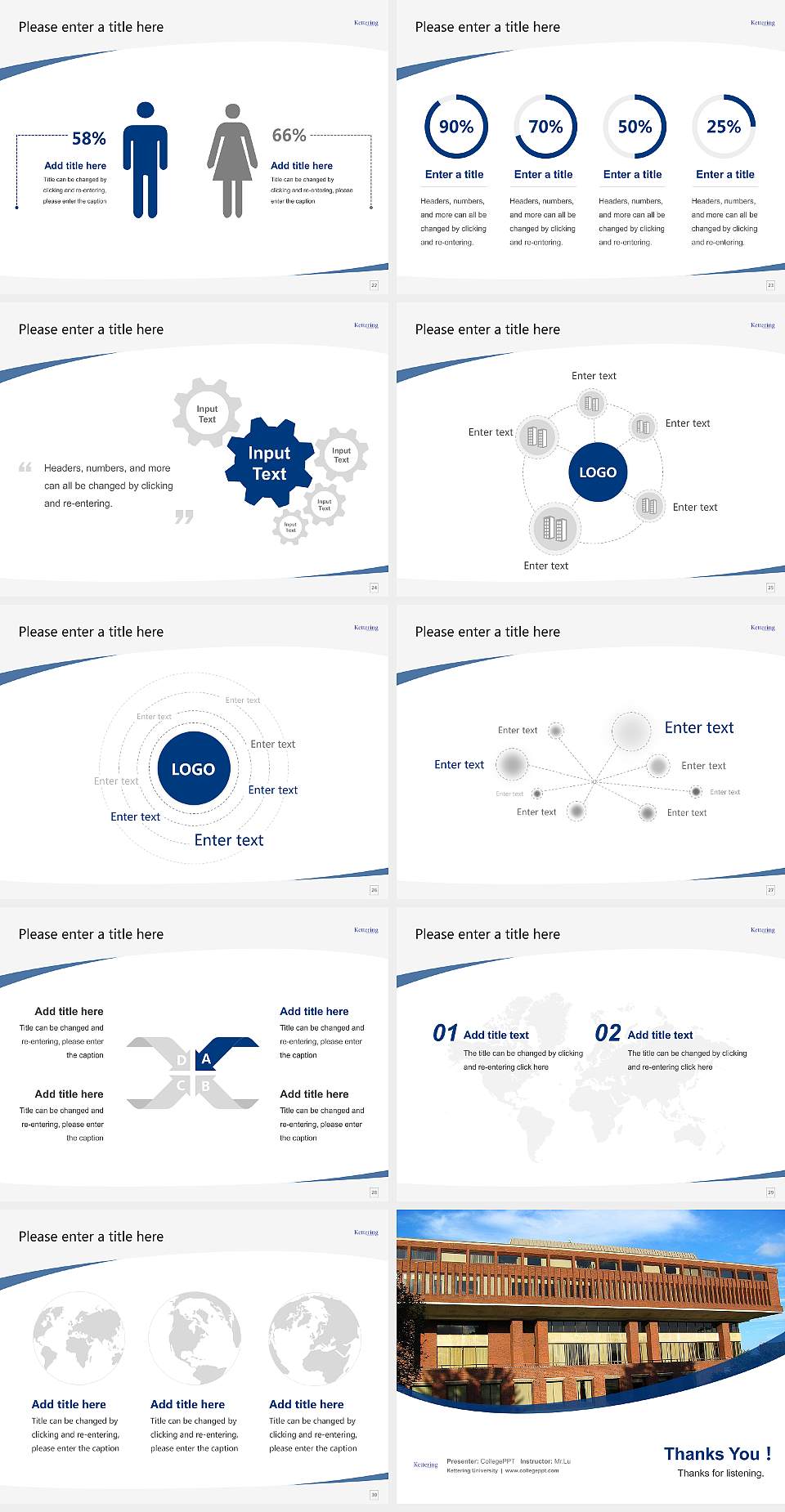 Kettering University Course/Courseware Creation PPT Template4:3 ratio PPT effect preview image4