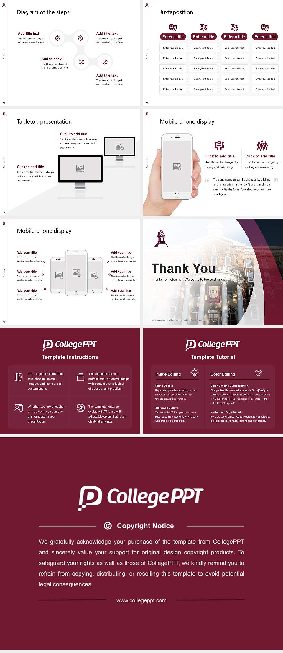 Kutztown University of Pennsylvania Competition/Entrepreneurship Contest PPT Template4:3 ratio PPT effect preview image9