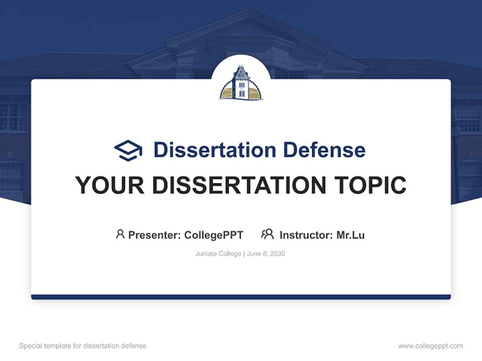 Juniata College Graduation Thesis Defense PPT Template4:3 ratio PPT effect preview image7