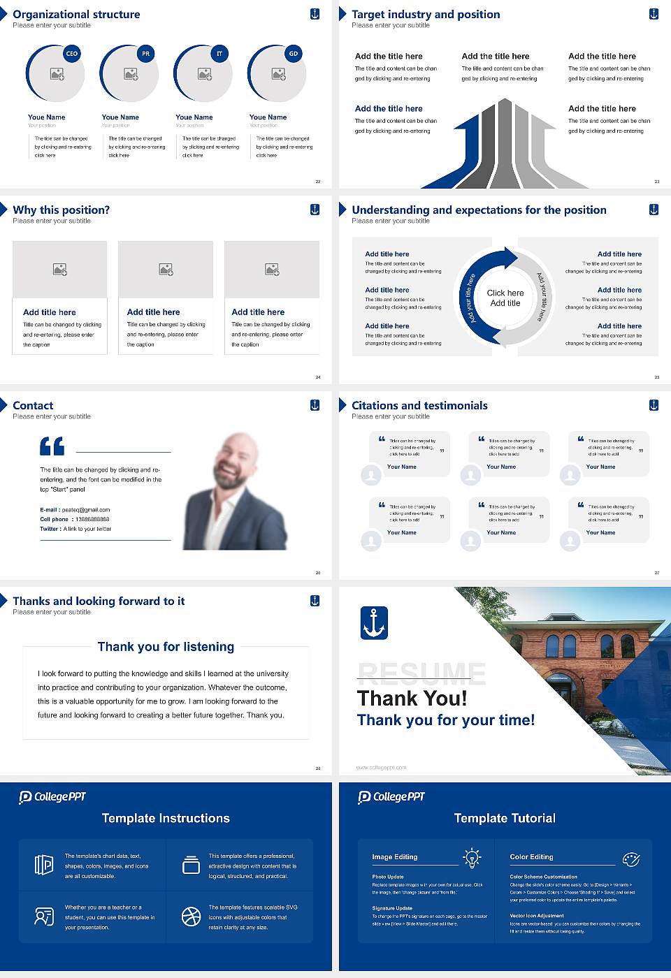 Lake Superior State University Resume PPT Template16:9 ratio PPT effect preview image4