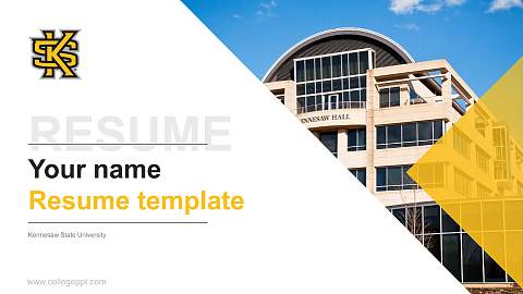 Kennesaw State University Resume PPT Template