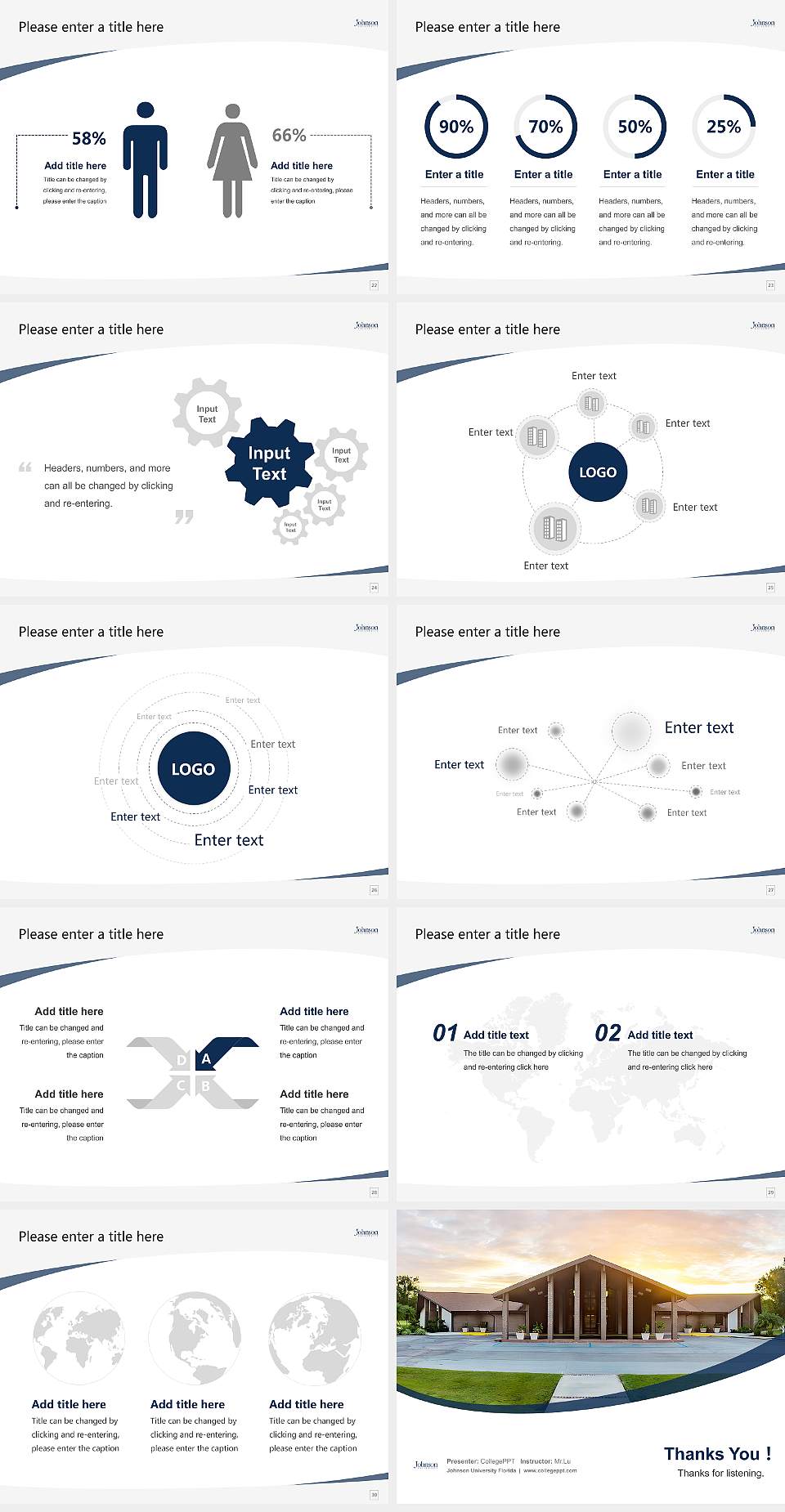 Johnson University Florida Course/Courseware Creation PPT Template4:3 ratio PPT effect preview image4
