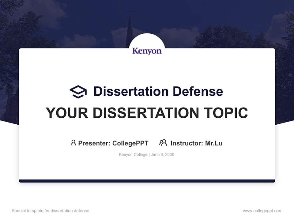 Kenyon College Graduation Thesis Defense PPT Template4:3 ratio PPT effect preview image7