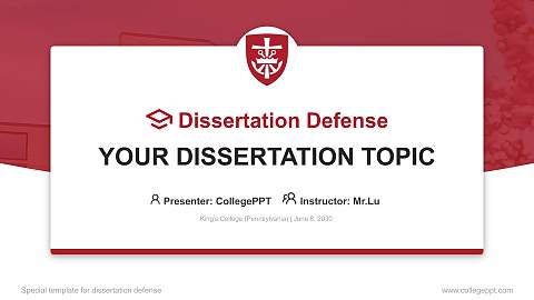 King’s College (Pennsylvania) Graduation Thesis Defense PPT Template