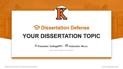 Kalamazoo College Graduation Thesis Defense PPT Template