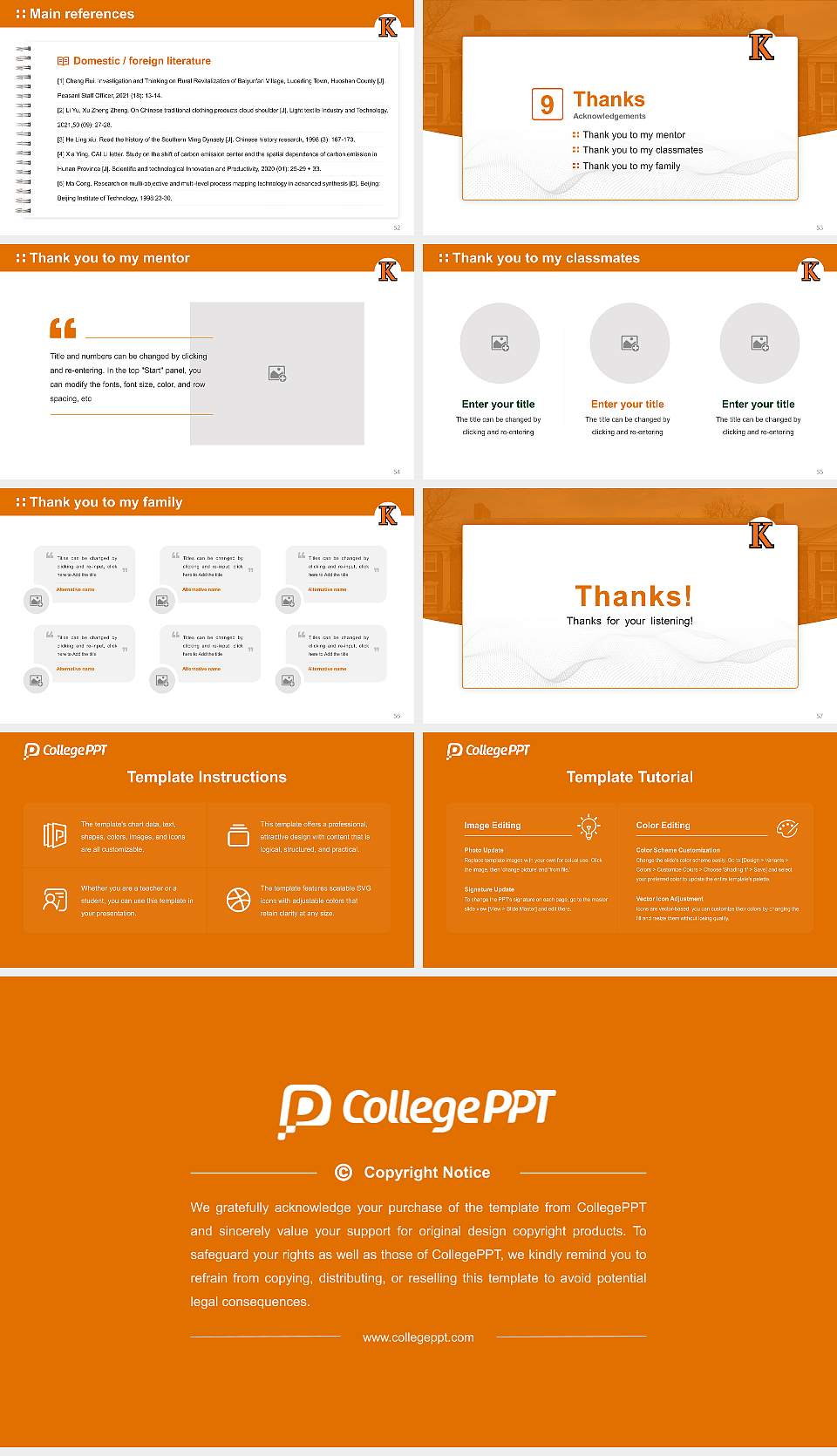 Kalamazoo College Graduation Thesis Defense PPT Template16:9 ratio PPT effect preview image7