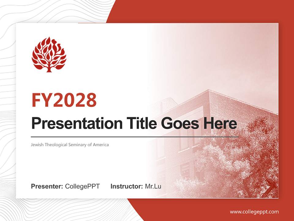 Jewish Theological Seminary of America Academic Presentation/Research Findings Report PPT Template4:3 ratio PPT effect preview image5