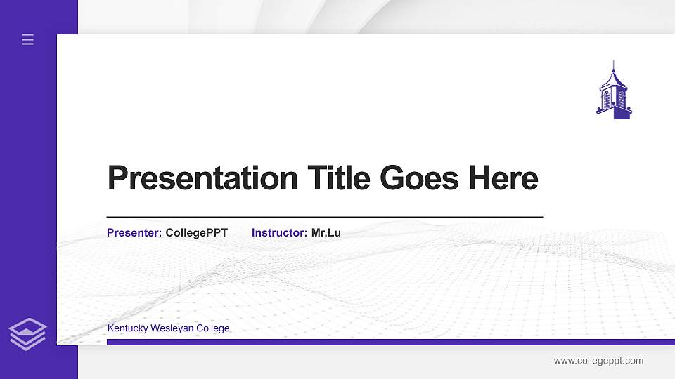 Kentucky Wesleyan College Thesis Proposal/Graduation Defense PPT Template16:9 ratio PPT effect preview image