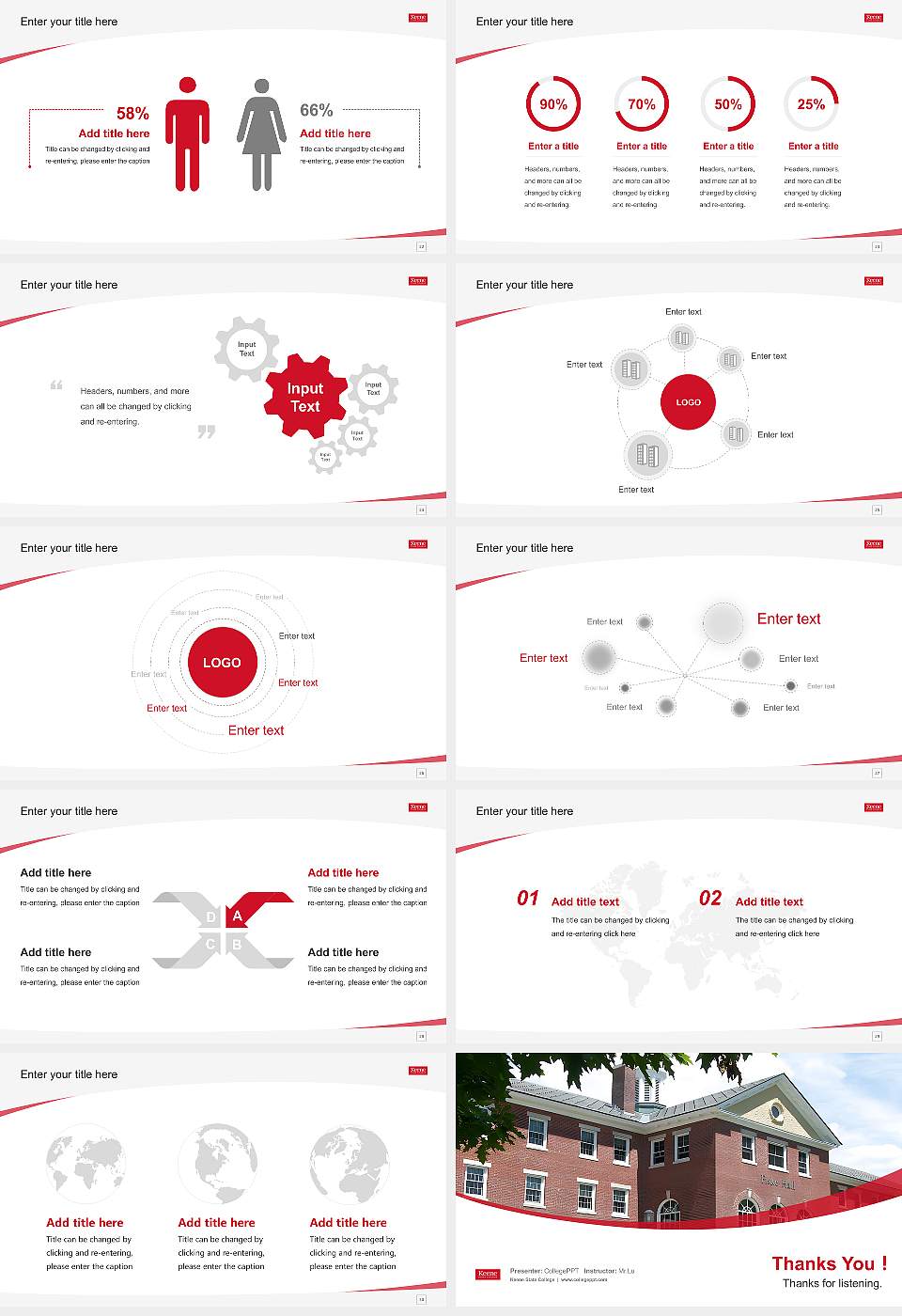 Keene State College Course/Courseware Creation PPT Template16:9 ratio PPT effect preview image4