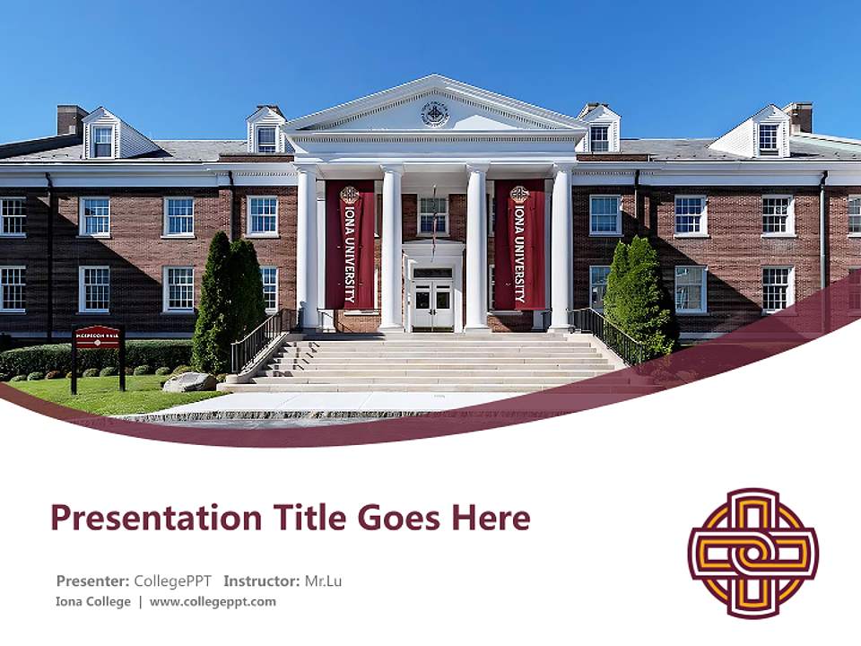 Iona College Course/Courseware Creation PPT Template4:3 ratio PPT effect preview image5