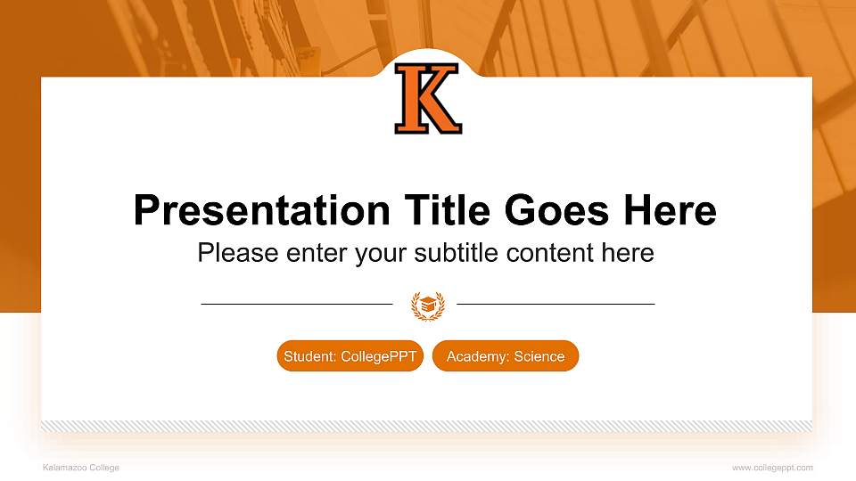 Kalamazoo College National Scholarship Defense PPT Template16:9 ratio PPT effect preview image