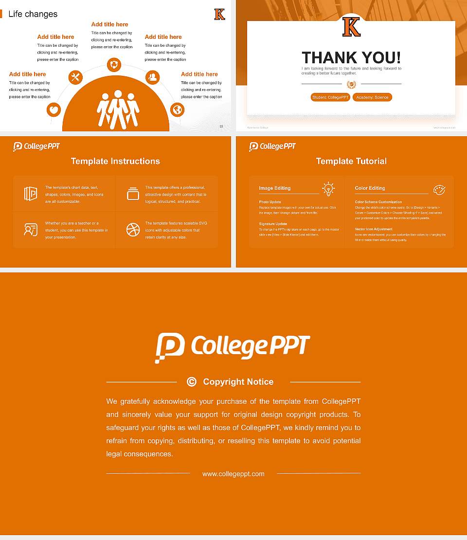 Kalamazoo College National Scholarship Defense PPT Template16:9 ratio PPT effect preview image4
