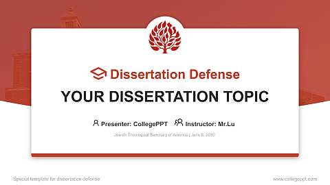 Jewish Theological Seminary of America Graduation Thesis Defense PPT Template