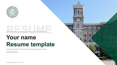Lake Erie College Resume PPT Template