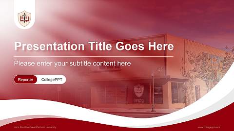 John Paul the Great Catholic University Lecture Sharing and Networking Event PPT Template