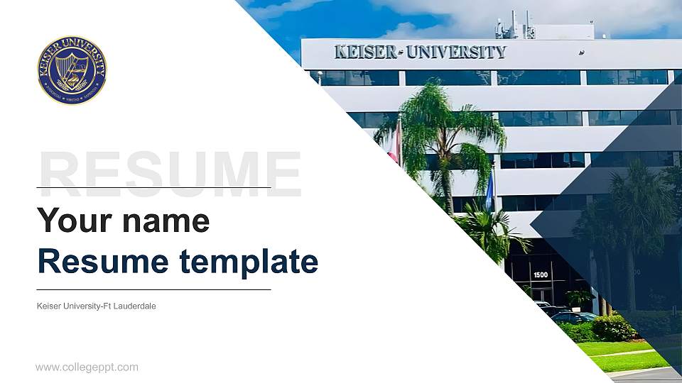 Keiser University-Ft Lauderdale Resume PPT Template16:9 ratio PPT effect preview image