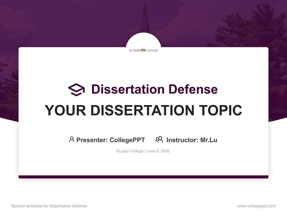 Kuyper College Graduation Thesis Defense PPT Template4:3 ratio PPT effect preview image7