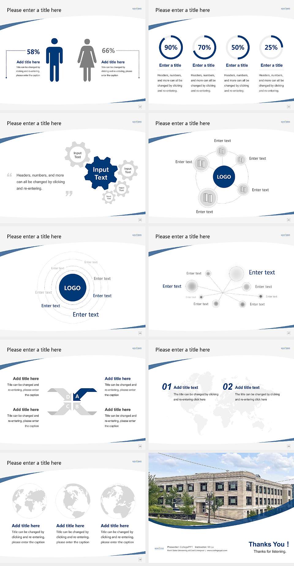 Kent State University at East Liverpool Course/Courseware Creation PPT Template4:3 ratio PPT effect preview image4