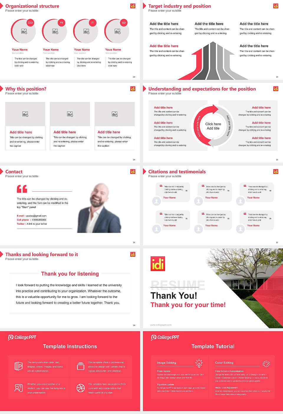 Interior Designers Institute Resume PPT Template16:9 ratio PPT effect preview image4