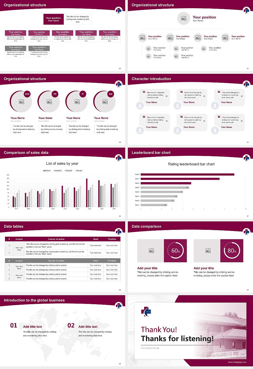 Lakeview College of Nursing Academic Presentation/Research Findings Report PPT Template16:9 ratio PPT effect preview image4
