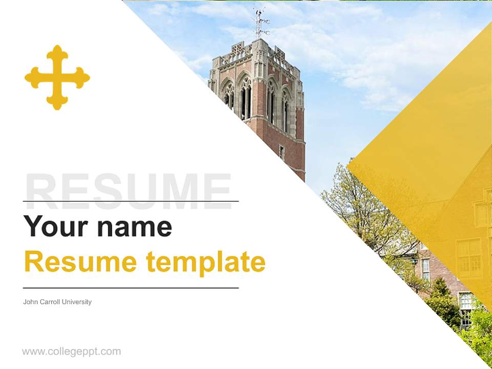John Carroll University Resume PPT Template4:3 ratio PPT effect preview image5