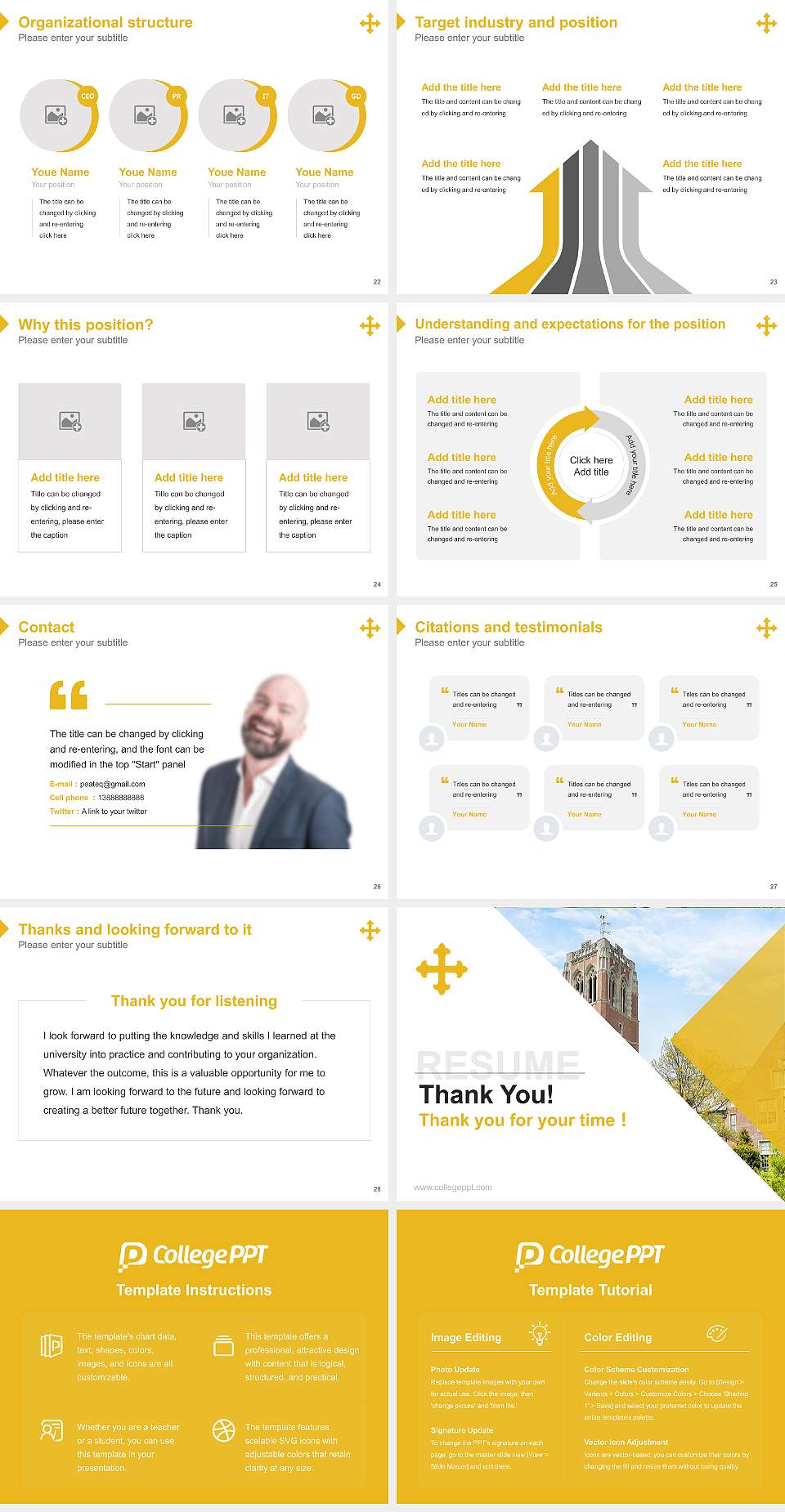 John Carroll University Resume PPT Template4:3 ratio PPT effect preview image4