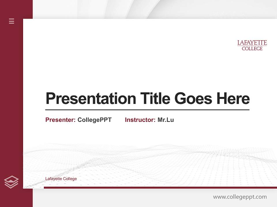Lafayette College Thesis Proposal/Graduation Defense PPT Template4:3 ratio PPT effect preview image5