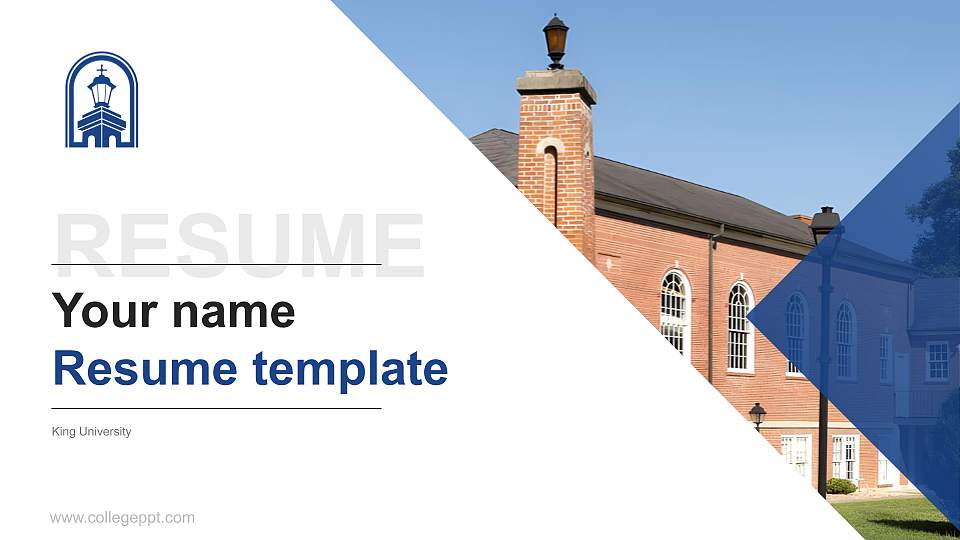 King University Resume PPT Template16:9 ratio PPT effect preview image
