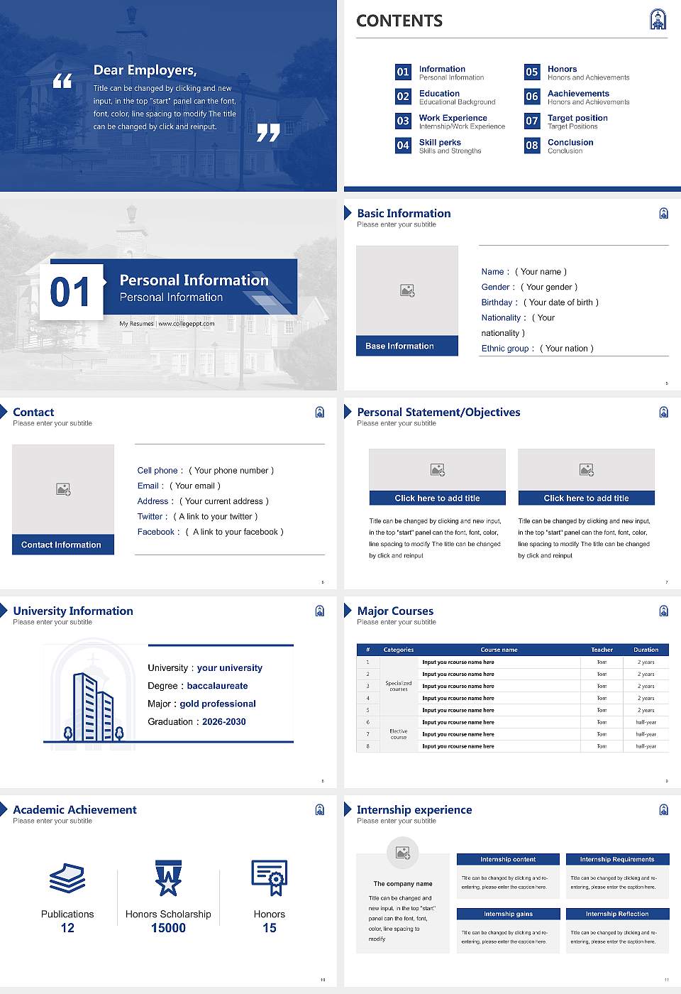 King University Resume PPT Template16:9 ratio PPT effect preview image2