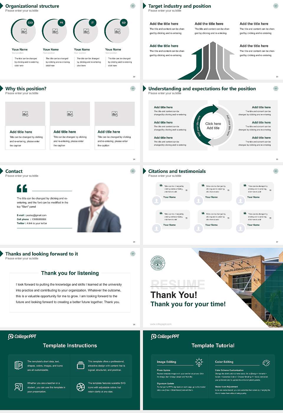 Jacksonville University Resume PPT Template16:9 ratio PPT effect preview image4