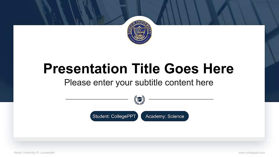 Keiser University-Ft Lauderdale National Scholarship Defense PPT Template16:9 ratio PPT effect preview image