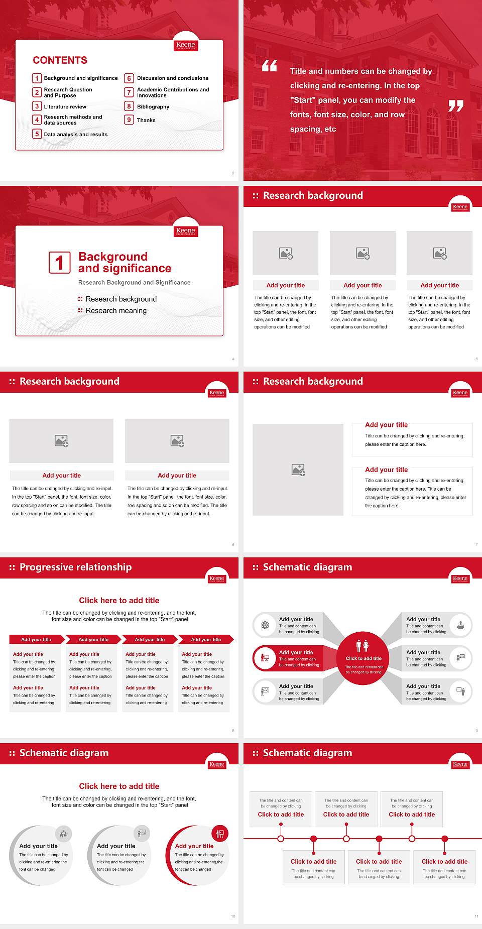 Keene State College Graduation Thesis Defense PPT Template4:3 ratio PPT effect preview image2