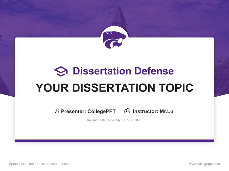 Kansas State University Graduation Thesis Defense PPT Template4:3 ratio PPT effect preview image7