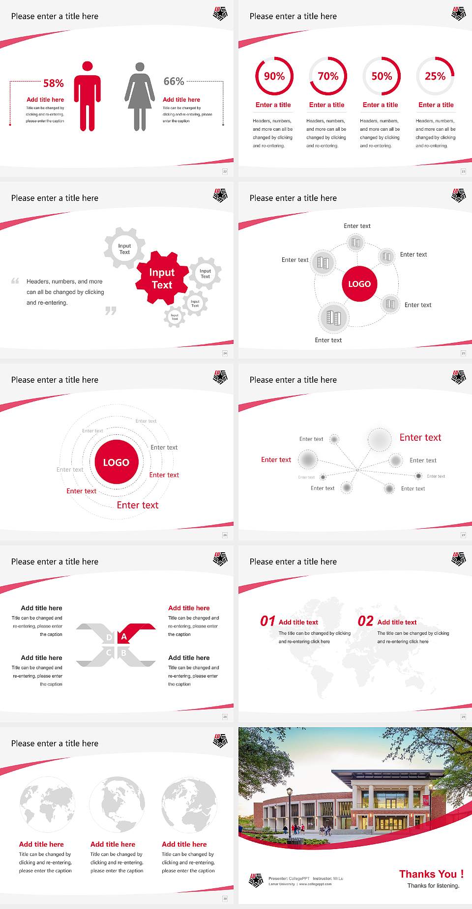 Lamar University Course/Courseware Creation PPT Template4:3 ratio PPT effect preview image4