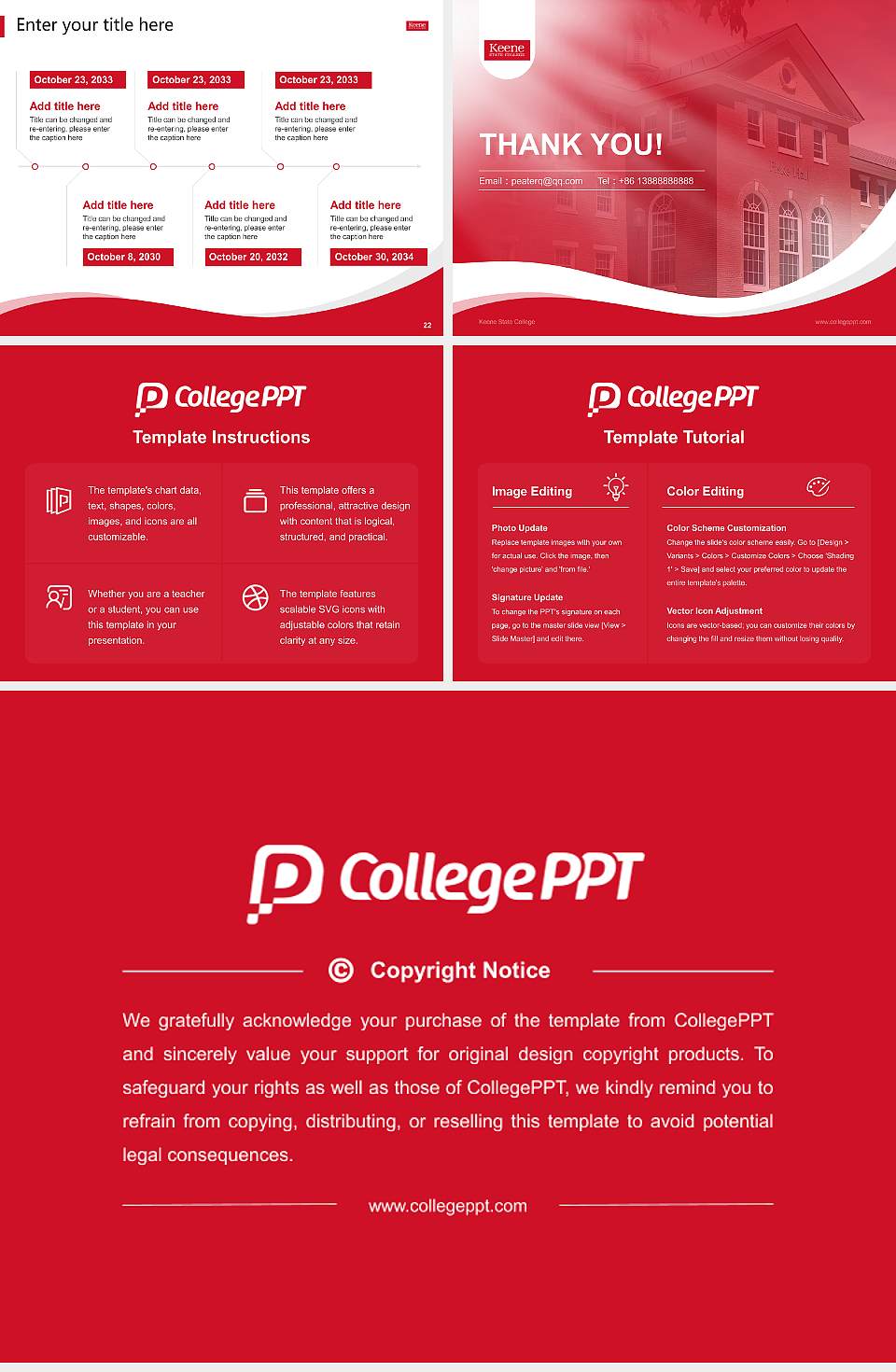 Keene State College Lecture Sharing and Networking Event PPT Template4:3 ratio PPT effect preview image4